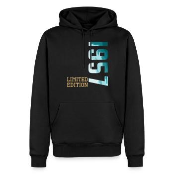 1957 Édition limitée - Sweat à capuche Premium bio Homme - noir - Devant - Nico (187cm)
