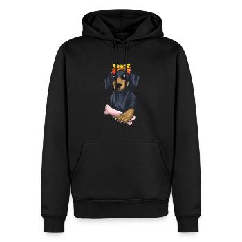 Dachshund Gift Dixie Viennese Doxie Dachshund - Men’s Premium Organic Hoodie - black - Front - Nico (187cm)