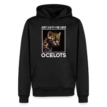 just a boy girl who loves Ocelots Ocelot Ozelot - Männer Premium Bio Hoodie - Schwarz - Vorne - Nico (187cm)