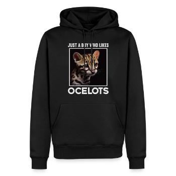 just a boy girl who loves Ocelots Ocelot Ozelot - Männer Premium Bio Hoodie - Schwarz - Vorne - Nico (187cm)