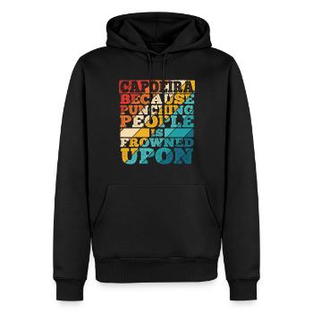 Capoeira - Männer Premium Bio Hoodie - Schwarz - Vorne - Nico (187cm)