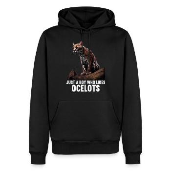 just a boy girl who loves Ocelots Ocelot Ozelot - Männer Premium Bio Hoodie - Schwarz - Vorne - Nico (187cm)