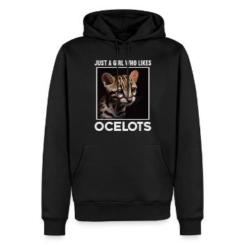 just a boy girl who loves Ocelots Ocelot Ozelot - Männer Premium Bio Hoodie - Schwarz - Vorne - Nico (187cm)