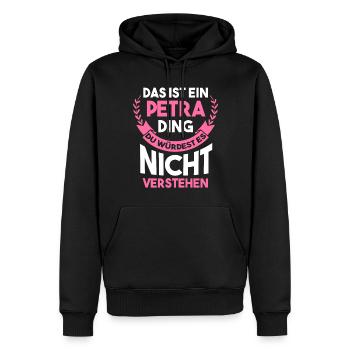 Name Petra - Männer Premium Bio Hoodie - Schwarz - Vorne - Nico (187cm)