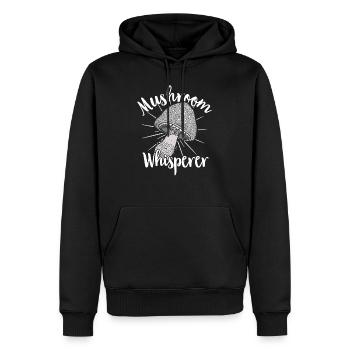 Cueilleur de champignons Chasseurs de champignons Amateurs de champignons Champignons Ferme de champignons - Sweat à capuche Premium bio Homme - noir - Devant - Nico (187cm)