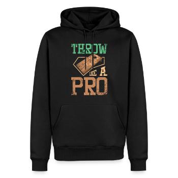 Wirf wie ein Profi Cornhole - Männer Premium Bio Hoodie - Schwarz - Vorne - Nico (187cm)