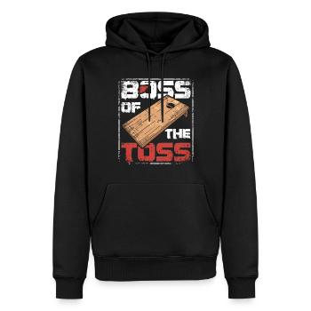 Boss of the toss cornhole - Men’s Premium Organic Hoodie - black - Front - Nico (187cm)