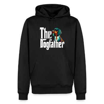 Teckel Chien Papa Dogpère Chiens Papa Père Rott - Sweat à capuche Premium bio Homme - noir - Devant - Nico (187cm)