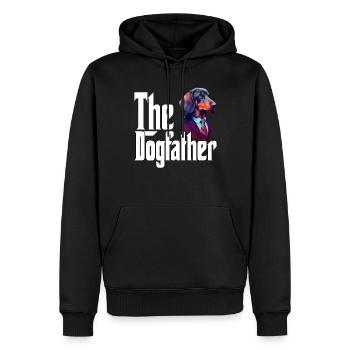 Teckel Chien Papa Dogpère Chiens Papa Père Rott - Sweat à capuche Premium bio Homme - noir - Devant - Nico (187cm)