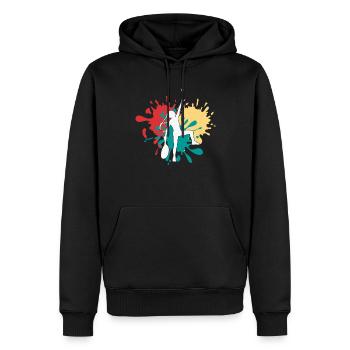 Tennis Tennisspielerin Silhouette - Männer Premium Bio Hoodie - Schwarz - Vorne - Nico (187cm)