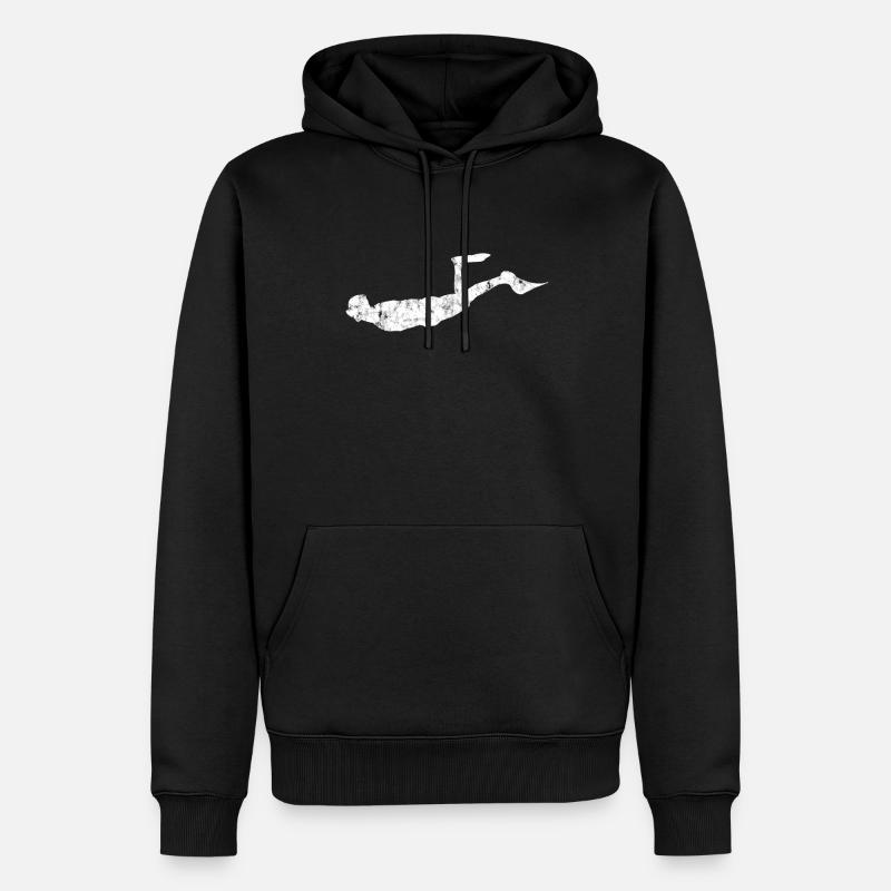 Plongeurs Silhouette de plongée - Sweat à capuche Premium bio Homme - noir