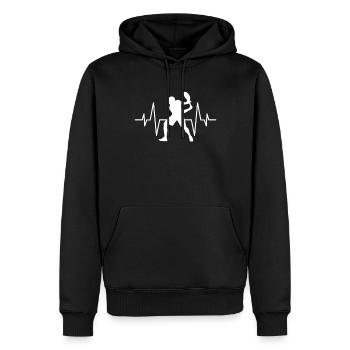 Tennis Herzschlag - Männer Premium Bio Hoodie - Schwarz - Vorne - Nico (187cm)