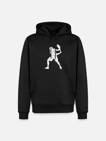 Tennis Silhouette - Men’s Premium Organic Hoodie - black