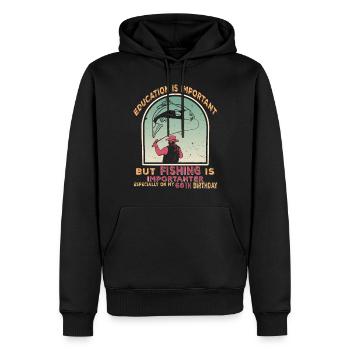 60. Geburtstag Fischer Lustige Angeln Geschenk - Männer Premium Bio Hoodie - Schwarz - Vorne - Nico (187cm)