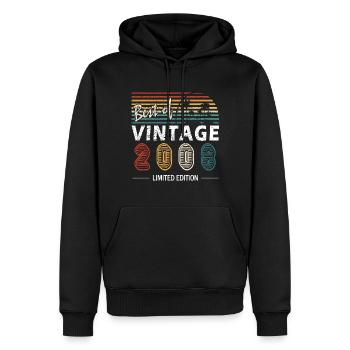 Mars 2008, 15 ans anniversaire enfants - Sweat à capuche Premium bio Homme - noir - Devant - Nico (187cm)