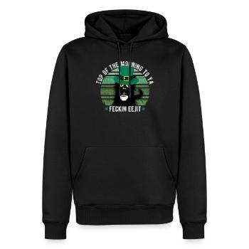 Top Of The Morning Coffee Cat St. Paddy’s Day - Sweat à capuche Premium bio Homme - noir - Devant - Nico (187cm)