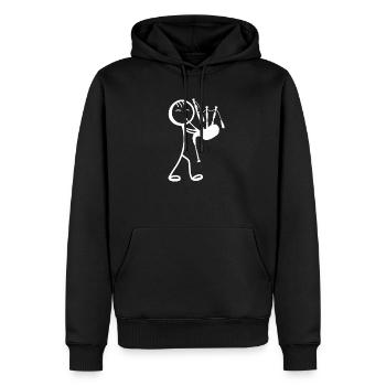 Bagpipe Player Stick Figure Bagpipes Musician Bagp - Männer Premium Bio Hoodie - Schwarz - Vorne - Nico (187cm)