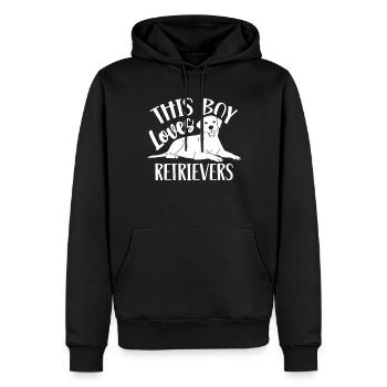 Dieser Junge Liebt Retriever Hund Retrievers - Männer Premium Bio Hoodie - Schwarz - Vorne - Nico (187cm)