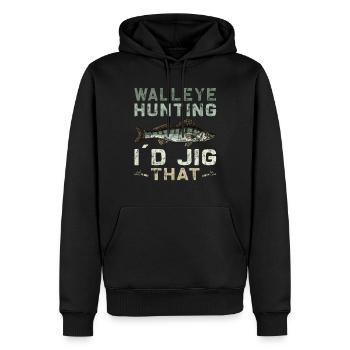 Je ferais bouger ça - Chasseur de doré jaune - Sweat à capuche Premium bio Homme - noir - Devant - Nico (187cm)