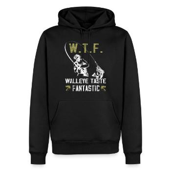 Zander a un goût fantastique - Zander hunter - Sweat à capuche Premium bio Homme - noir - Devant - Nico (187cm)