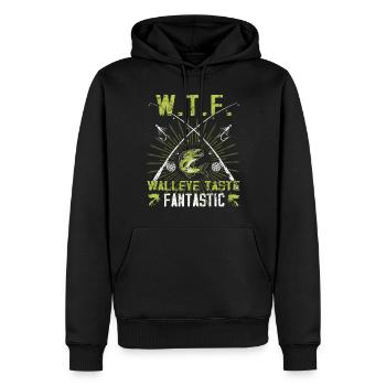 Zander a un goût fantastique - Zander hunter - Sweat à capuche Premium bio Homme - noir - Devant - Nico (187cm)