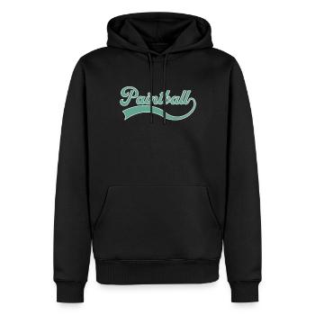 Lettrage de paintball - Sweat à capuche Premium bio Homme - noir - Devant - Nico (187cm)