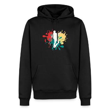 Gitarre Gitarrist Silhouette - Männer Premium Bio Hoodie - Schwarz - Vorne - Nico (187cm)