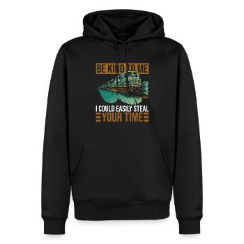 Eisenbahnlokarbeiter Und - Sweat à capuche Premium bio Homme - noir - Devant - Nico (187cm)