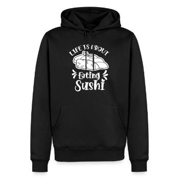 Das Leben Besteht Aus Sushi-Essen Sushi Liebhaber - Männer Premium Bio Hoodie - Schwarz - Vorne - Nico (187cm)