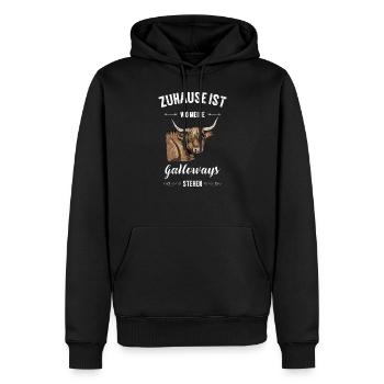 Galloway Rind I Schottland Rinderzucht Geschenk - Männer Premium Bio Hoodie - Schwarz - Vorne - Nico (187cm)