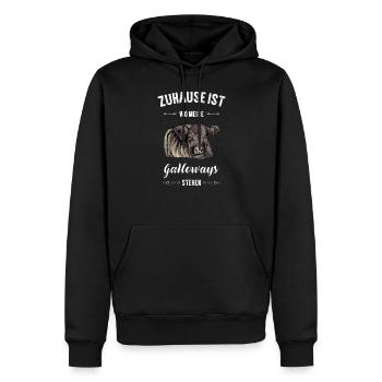 Galloway Rind I Schottland Rinderzucht Geschenk - Männer Premium Bio Hoodie - Schwarz - Vorne - Nico (187cm)