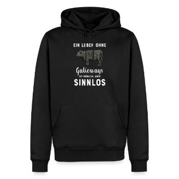 Galloway Rind I Schottland Rinderzucht Geschenk - Männer Premium Bio Hoodie - Schwarz - Vorne - Nico (187cm)