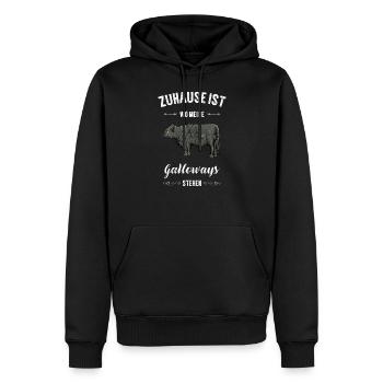 Galloway Rind I Schottland Rinderzucht Geschenk - Männer Premium Bio Hoodie - Schwarz - Vorne - Nico (187cm)