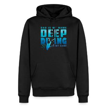 Plongée en apnée Plongée profonde Plongée profonde - Sweat à capuche Premium bio Homme - noir - Devant - Nico (187cm)