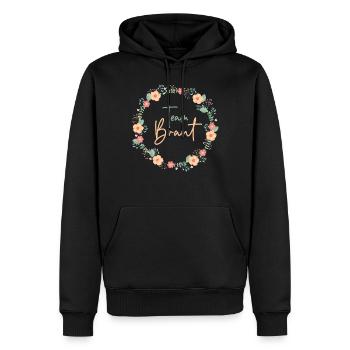 Team Braut - JGA Bachelorette - Männer Premium Bio Hoodie - Schwarz - Vorne - Nico (187cm)