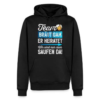 Junggesellenabschied T-Shirt Polterabend JGA Mann - Männer Premium Bio Hoodie - Schwarz - Vorne - Nico (187cm)