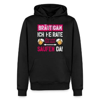 Kostüm Bräutigam T-Shirt Polterabend JGA Männer - Männer Premium Bio Hoodie - Schwarz - Vorne - Nico (187cm)