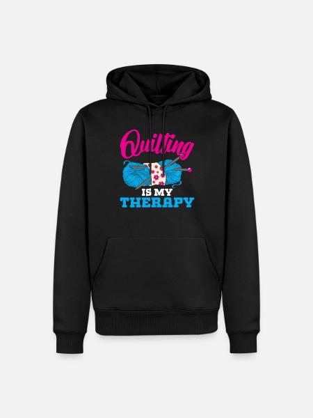 Quilting is my Therapy - Men’s Premium Organic Hoodie - black