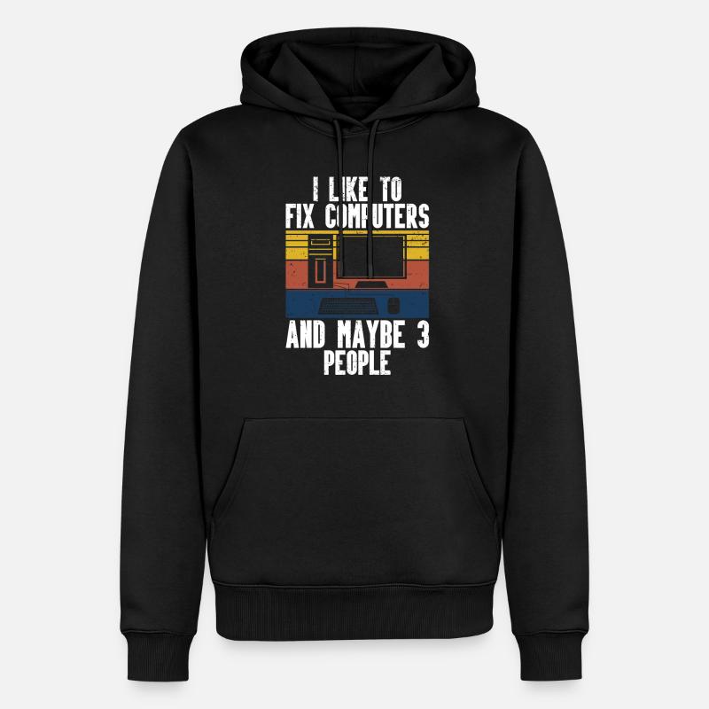 Computerreparaturtechnologie -Support -Technologie - Männer Premium Bio Hoodie - Schwarz