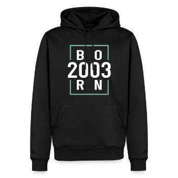 20th birthday born 2003 born 2003 - Men’s Premium Organic Hoodie - black - Front - Nico (187cm)