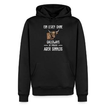 Galloway Rind I Schottland Rinderzucht Geschenk - Männer Premium Bio Hoodie - Schwarz - Vorne - Nico (187cm)