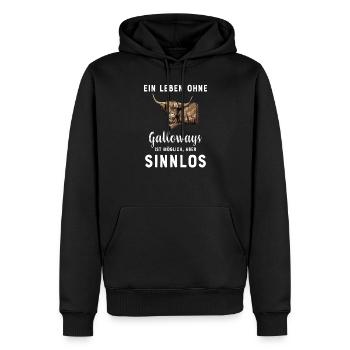Galloway Rind I Schottland Rinderzucht Geschenk - Männer Premium Bio Hoodie - Schwarz - Vorne - Nico (187cm)