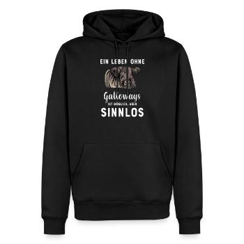 Galloway Rind I Schottland Rinderzucht Geschenk - Männer Premium Bio Hoodie - Schwarz - Vorne - Nico (187cm)
