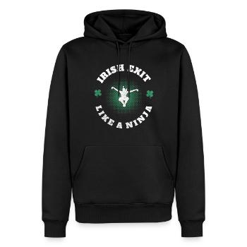 Sortie irlandaise comme un trèfle de la Saint-Patrick ninja - Sweat à capuche Premium bio Homme - noir - Devant - Nico (187cm)