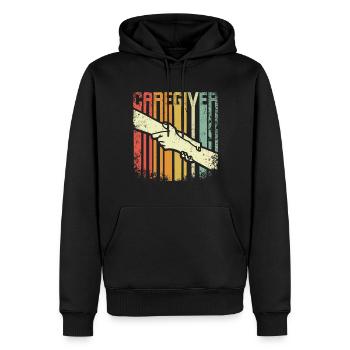 Rétro Vintage Soignant - Sweat à capuche Premium bio Homme - noir - Devant - Nico (187cm)