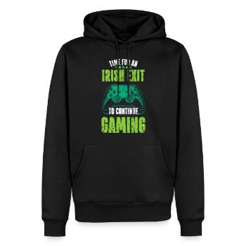 Time For An Irish Exit To Continue Gaming Geschenk - Männer Premium Bio Hoodie - Schwarz - Vorne - Nico (187cm)