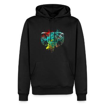 Splash Art Elefanten kopf - Männer Premium Bio Hoodie - Schwarz - Vorne - Nico (187cm)