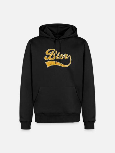 Bier Schriftzug - Männer Premium Bio Hoodie - Schwarz