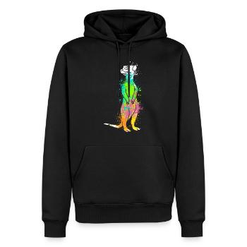 Splash Art Surikate Erdmännchen - Männer Premium Bio Hoodie - Schwarz - Vorne - Nico (187cm)
