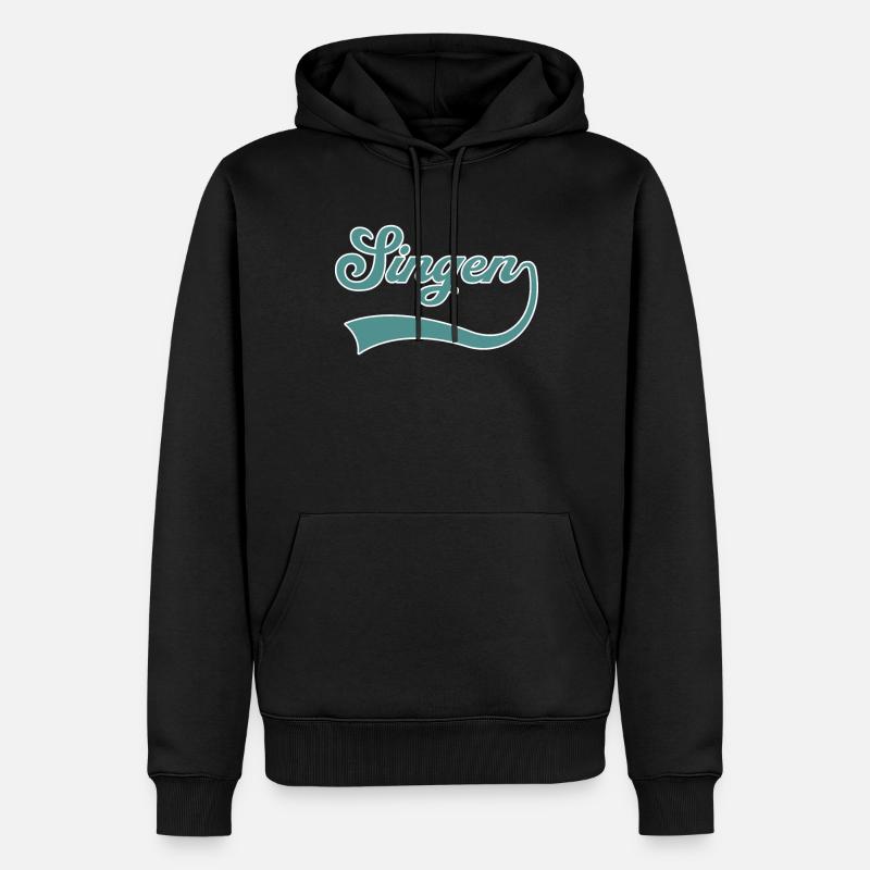Singen Schriftzug - Männer Premium Bio Hoodie - Schwarz